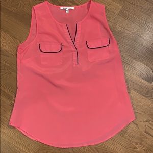 Peach and Navy Tank Blouse